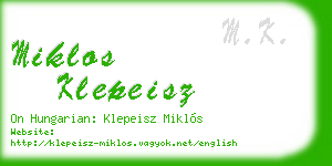 miklos klepeisz business card