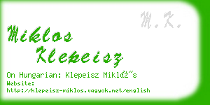 miklos klepeisz business card